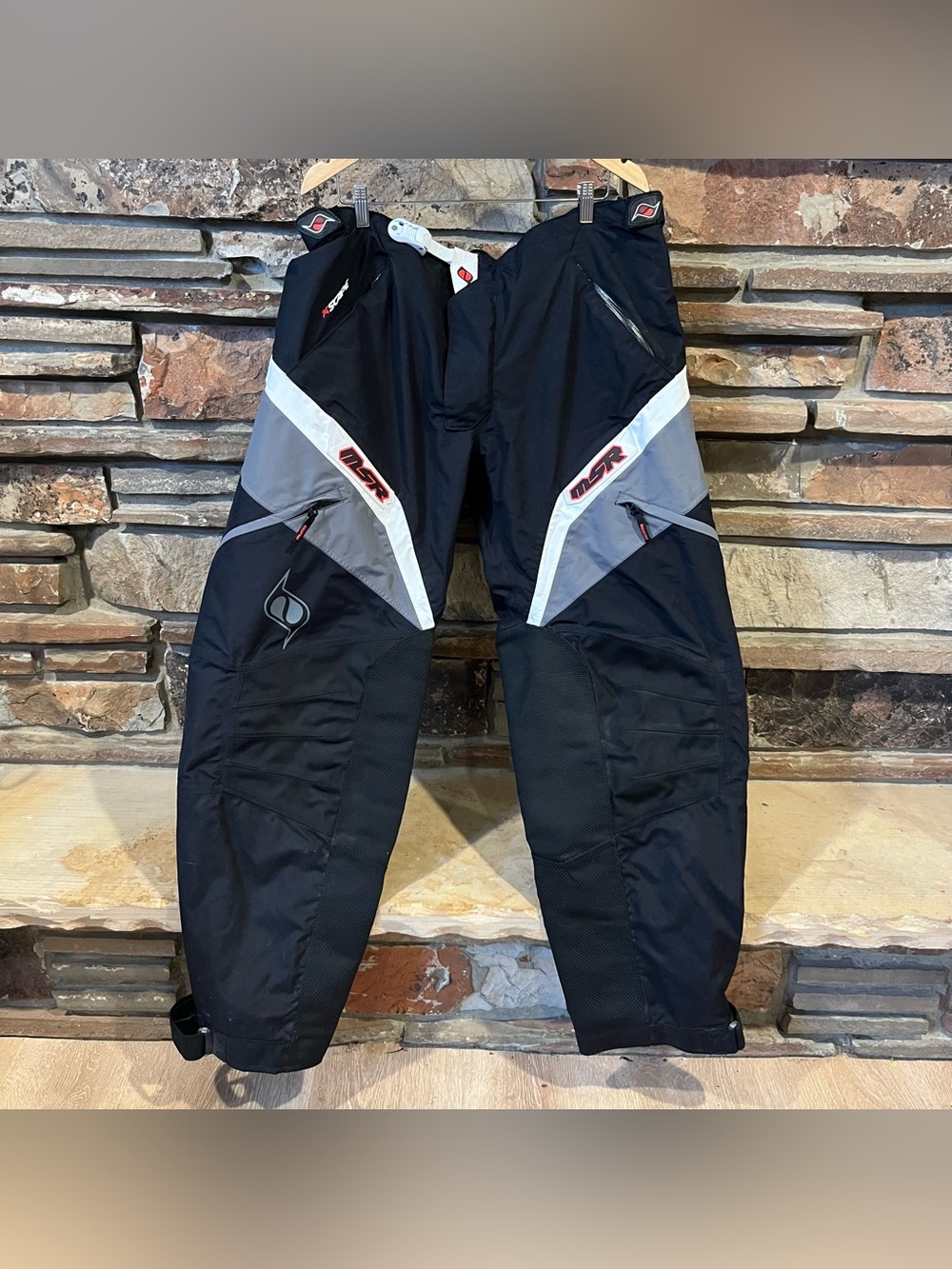 MSR Xscape Black and Gray Padded Water-Repellant Motorcycle Pants